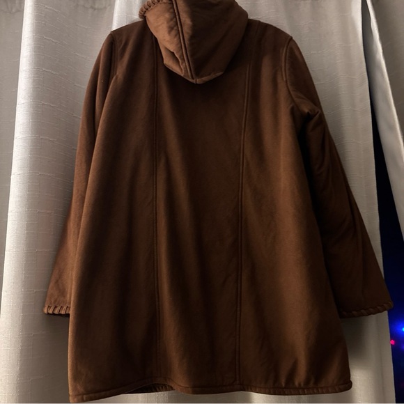 Vintage Fitz-Wright Brown Faux Suede & Sherpa Lined Size XL Coat 90’s Grunge - Picture 7 of 7